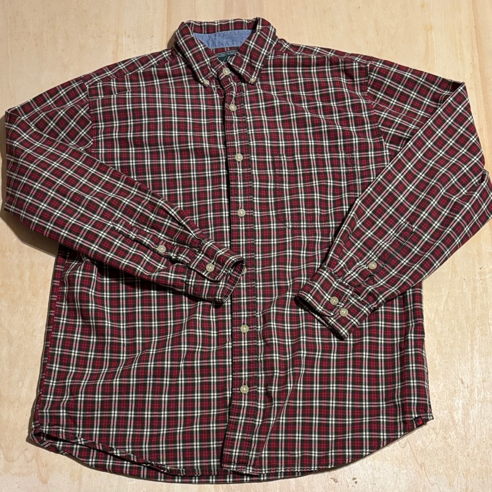 Woolrich Men's Red and Gray Cotton  Plaid Shirt Men’s Large